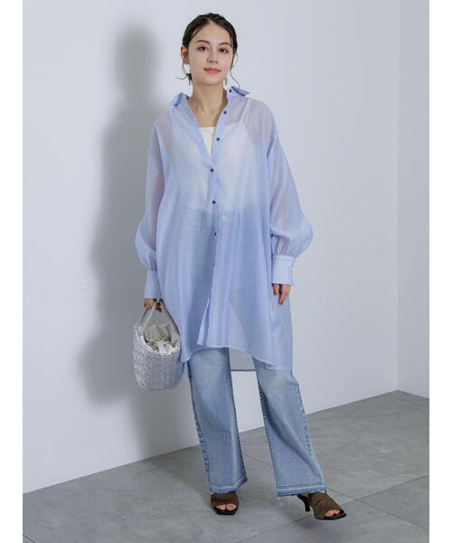 Te chichi（テチチ）の「シアーミニシャツワンピース（ワンピース・レディース・オレンジ/ブルー/オフホワイト・F）」の20枚目の写真