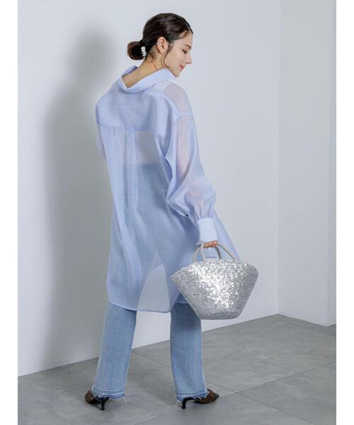 Te chichi（テチチ）の「シアーミニシャツワンピース（ワンピース・レディース・オレンジ/ブルー/オフホワイト・F）」の22枚目の写真