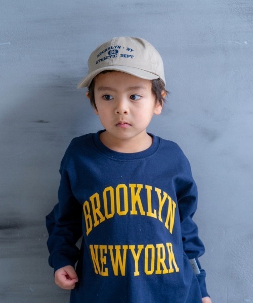 and D. petit main（アンドディープティマイン）の「アソートカレッジプリント長袖T（Tシャツ/カットソー・キッズ・ネイビー/オートミール/オフホワイト/ライトピンク・90cm/100cm/110cm/120cm/130cm）」の3枚目の写真