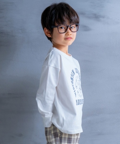 and D. petit main（アンドディープティマイン）の「アソートカレッジプリント長袖T（Tシャツ/カットソー・キッズ・ネイビー/オートミール/オフホワイト/ライトピンク・90cm/100cm/110cm/120cm/130cm）」の14枚目の写真