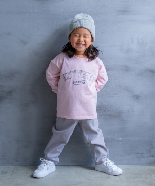 and D. petit main（アンドディープティマイン）の「アソートカレッジプリント長袖T（Tシャツ/カットソー・キッズ・ネイビー/オートミール/オフホワイト/ライトピンク・90cm/100cm/110cm/120cm/130cm）」の19枚目の写真