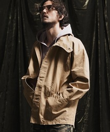 ANGENEHM（アンゲネーム）の「ms5613- Patchwork design deformation standing collar shirt　スタンドカラーシャツジャケット（カバーオール）」