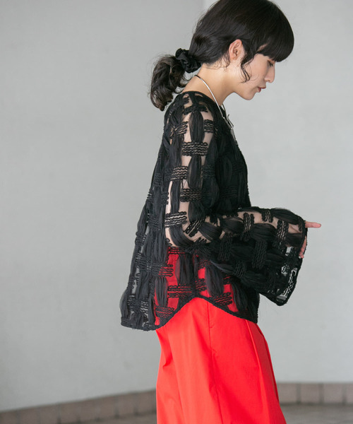 KBF（ケイビーエフ）の「バテンレースブラウス（シャツ/ブラウス・レディース・アイボリー/ブラック・ONE）」の19枚目の写真