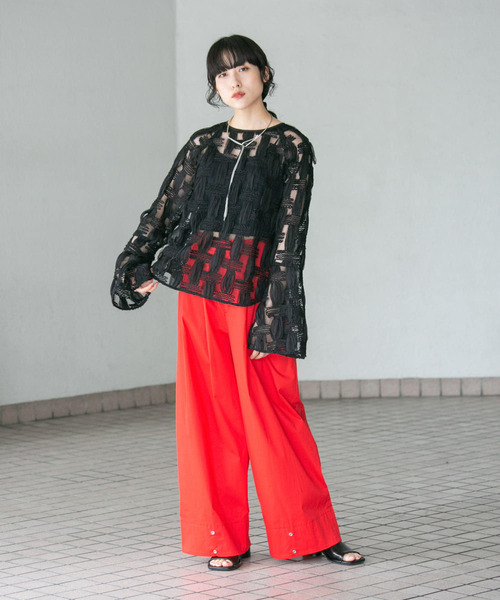 KBF（ケイビーエフ）の「バテンレースブラウス（シャツ/ブラウス・レディース・アイボリー/ブラック・ONE）」の20枚目の写真