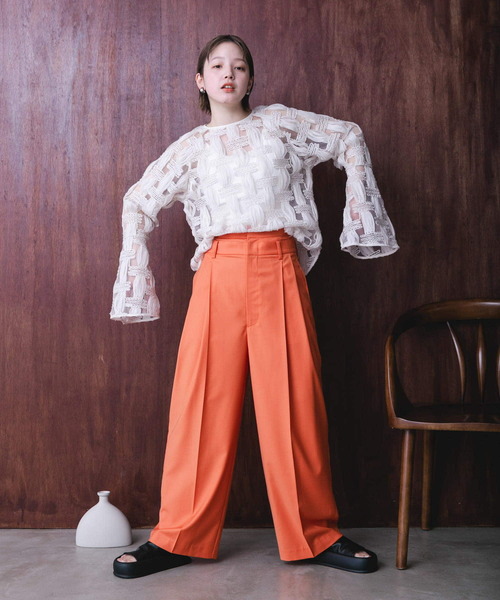 KBF（ケイビーエフ）の「バテンレースブラウス（シャツ/ブラウス・レディース・アイボリー/ブラック・ONE）」の9枚目の写真