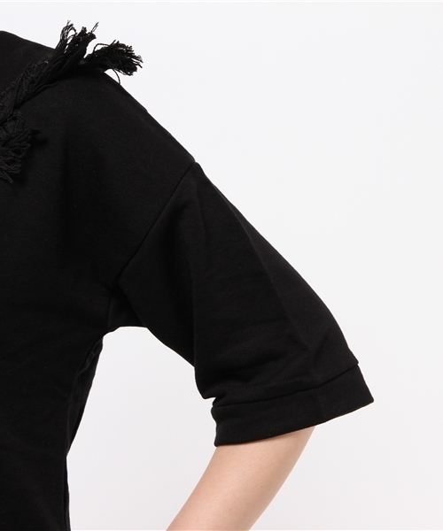 WEGO（ウィゴー）の「WEGO/ フリンジ7分袖スウェット（スウェット・レディース・ブラック/カーキ/オフホワイト・FREE）」の12枚目の写真