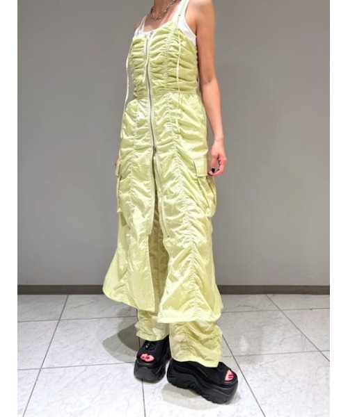 セール】FRONT ZIP GATHER CAMI OP フロント ジップ ギャザー