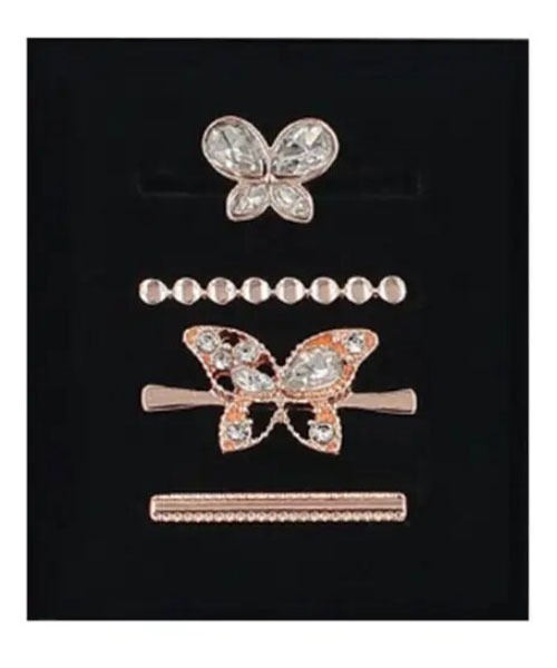 TONE SELECT GOODS（トーンセレクトグッズ）の「【float】Apple Watch/アップルウォッチ/4連 バタフライ ビジュー バンド ベルト アクセサリー（アナログ腕時計・レディース・ピンクゴールド/マルチ/シルバー・FREE）」の3枚目の写真