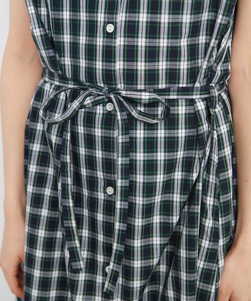 CHILD WOMAN（チャイルドウーマン）の「☆ギザタータン キャップスリーブ クレリックシャツワンピース（ワンピース・レディース・グリーン/レッド・FREE）」の4枚目の写真