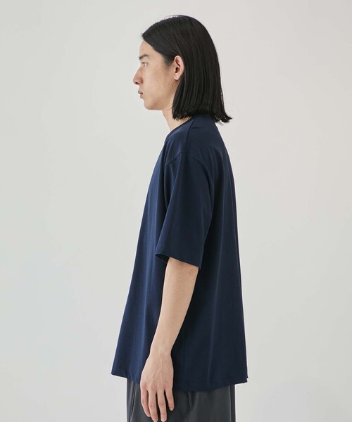 ATON エイトン 4→L スビンコットン 半袖 Tシャツ カットソー ネイビー ATON（エイトン）の「【ATON/エイトン】DRY COTTON JERSEY