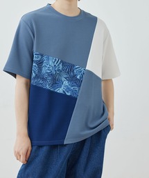 j.n.r.d/ウェーブワッフルパネル切替Tシャツ
