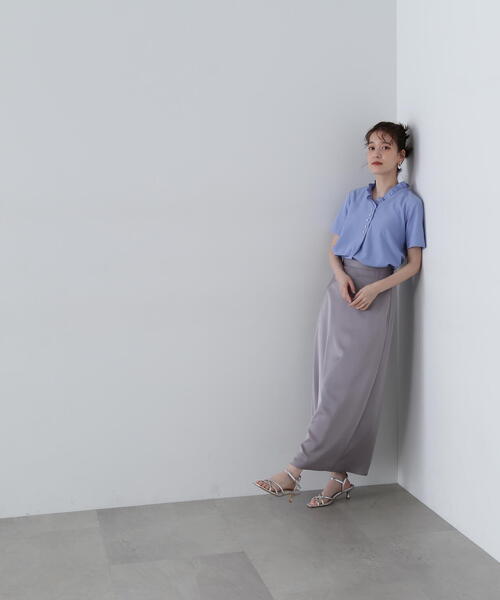 N.（N. Natural Beauty Basic）（エヌエヌナチュラルビューティーベーシック）の「サテンストレートスカート（スカート・レディース・グレー/ブラック/ホワイト・MEDIUM/SMALL）」の19枚目の写真