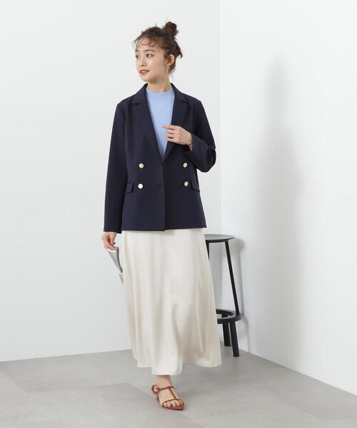 N.（N. Natural Beauty Basic）（エヌエヌナチュラルビューティーベーシック）の「サテンストレートスカート（スカート・レディース・グレー/ブラック/ホワイト・MEDIUM/SMALL）」の12枚目の写真