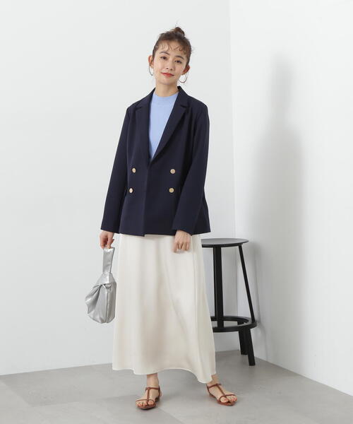 N.（N. Natural Beauty Basic）（エヌエヌナチュラルビューティーベーシック）の「サテンストレートスカート（スカート・レディース・グレー/ブラック/ホワイト・MEDIUM/SMALL）」の13枚目の写真