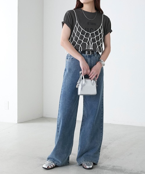 ど*な様 VIVIANO 24ss デニムビスチェ　キャミソール　パールボタン VIVIANO 24ss デニムビスチェ キャミソール パールボタン 美品 パール