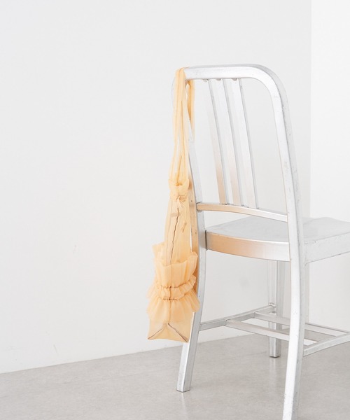 THEATRE PRODUCTS（シアタープロダクツ）の「【THEATRE PRODUCTS/シアタープロダクツ】オーガンジーフリルトート（トートバッグ・レディース・アイボリー/ブラック・FREE）」の12枚目の写真