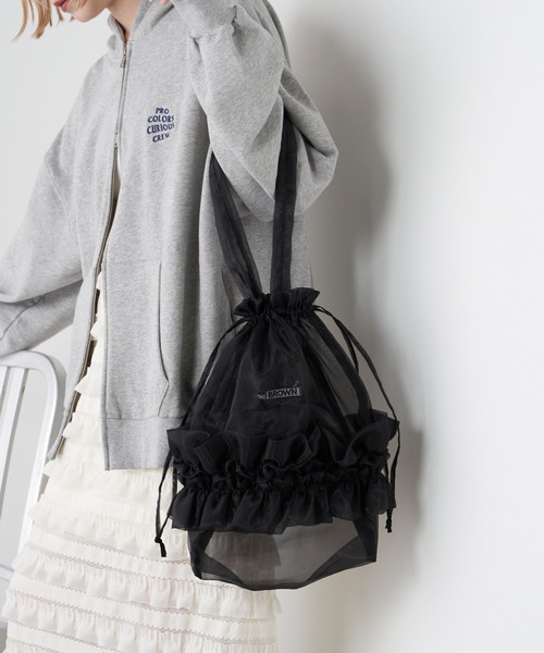 THEATRE PRODUCTS（シアタープロダクツ）の「【THEATRE PRODUCTS/シアタープロダクツ】オーガンジーフリルトート（トートバッグ・レディース・アイボリー/ブラック・FREE）」の19枚目の写真