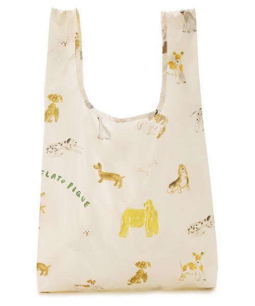 gelato pique（ジェラートピケ）の「【ヒラノトシユキ】DOG柄エコバッグM（エコバッグ/サブバッグ・レディース・オフホワイト・FREE）」の3枚目の写真