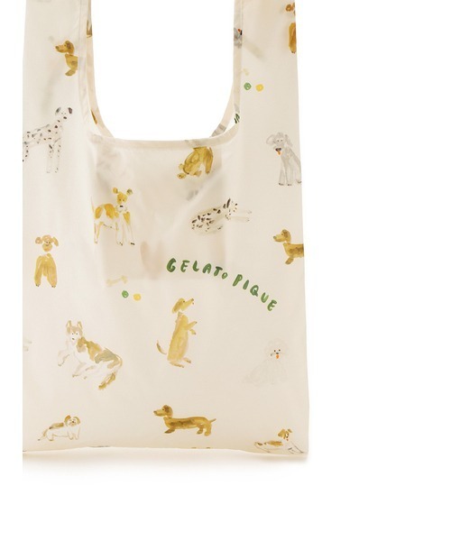 gelato pique（ジェラートピケ）の「【ヒラノトシユキ】DOG柄エコバッグM（エコバッグ/サブバッグ・レディース・オフホワイト・FREE）」の5枚目の写真