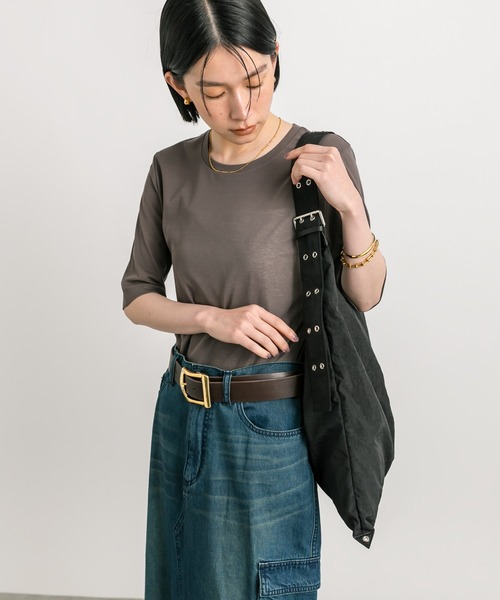 RIVE DROITE（リヴドロワ）の「HATOMEナイロンショルダー（ショルダーバッグ・レディース・ブラック/ダークグレー・FREE）」の4枚目の写真