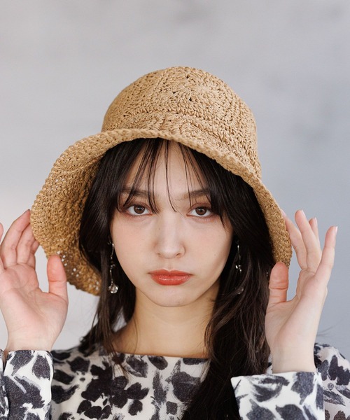 Andemiu(アンデミュウ)の「ペーパーフラワーバケット109637(ハット・レディース・ブルー/ナチュラル/ブラック/ブラウン・FREE)」の7枚目の写真