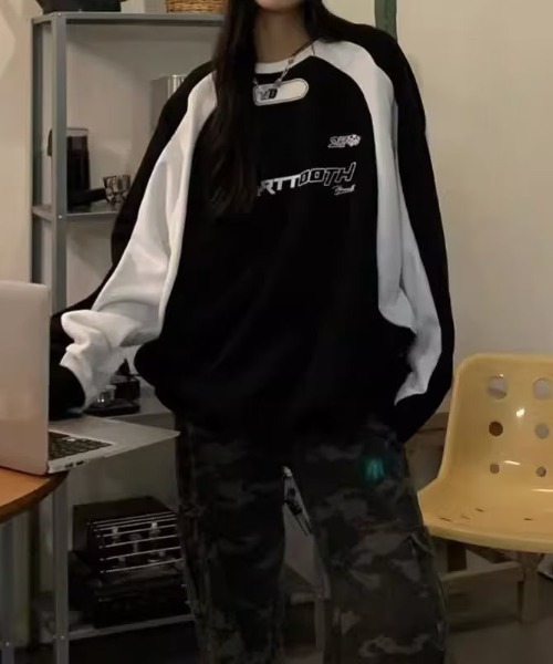 MGV（エムジーヴィー）の「Two-tone uniform-like top（Tシャツ/カットソー・レディース・ブラック/ブラウン・MEDIUM/LARGE/X-LARGE）」の4枚目の写真