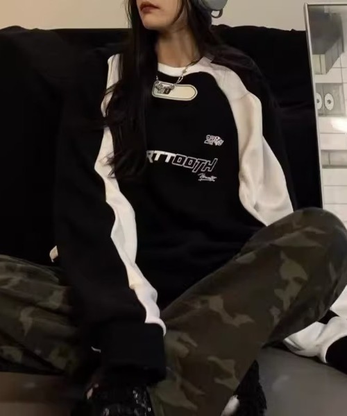 MGV（エムジーヴィー）の「Two-tone uniform-like top（Tシャツ/カットソー・レディース・ブラック/ブラウン・MEDIUM/LARGE/X-LARGE）」の5枚目の写真