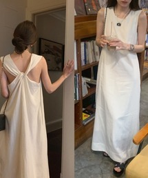 YUGA_YGMC バッククロスオープン Aラインワンピース
