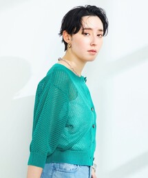 NOLLEY’S | 《手洗い可能》メッシュ5分袖カーディガン(カーディガン/ボレロ)