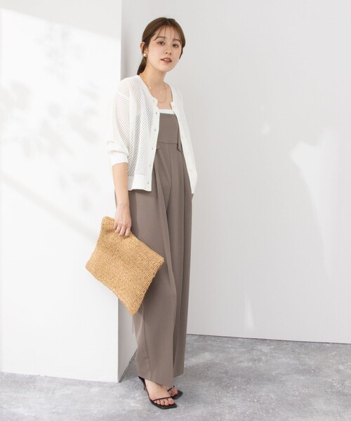 NOLLEY’S（ノーリーズ）の「《手洗い可能》メッシュ5分袖カーディガン（カーディガン/ボレロ・レディース・オフホワイト/ブラック/グリーン・38）」の4枚目の写真