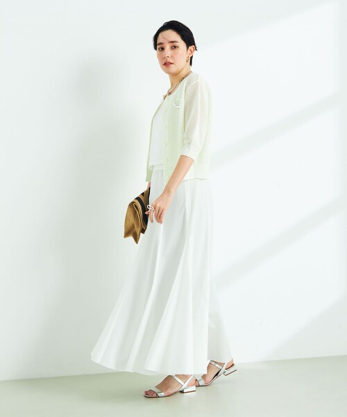 NOLLEY’S（ノーリーズ）の「《手洗い可能》メッシュ5分袖カーディガン（カーディガン/ボレロ・レディース・オフホワイト/ブラック/グリーン・38）」の10枚目の写真