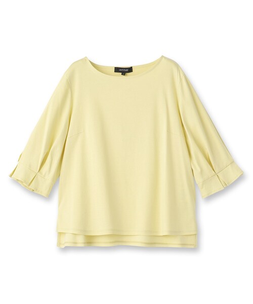 UNTITLED(アンタイトル)の「◆【コットン/8色展開/五分袖】袖タックプルオーバー(Tシャツ/カットソー・レディース・ピンク/ライトイエロー系/グリーン系/チャコールグレー/ブラック/ライトグレー系9/ホワイト/パープル・48/44/04/02/00)」の11枚目の写真