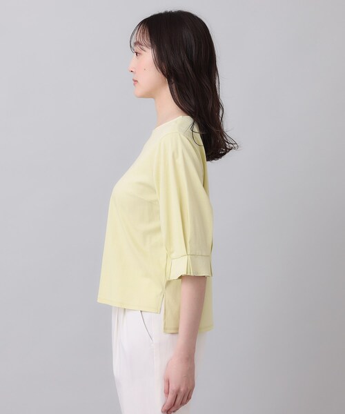 UNTITLED(アンタイトル)の「◆【コットン/8色展開/五分袖】袖タックプルオーバー(Tシャツ/カットソー・レディース・ピンク/ライトイエロー系/グリーン系/チャコールグレー/ブラック/ライトグレー系9/ホワイト/パープル・48/44/04/02/00)」の10枚目の写真