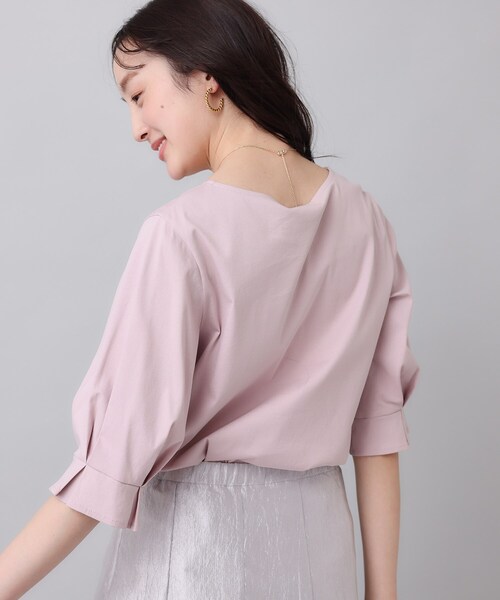 UNTITLED(アンタイトル)の「◆【コットン/8色展開/五分袖】袖タックプルオーバー(Tシャツ/カットソー・レディース・ピンク/ライトイエロー系/グリーン系/チャコールグレー/ブラック/ライトグレー系9/ホワイト/パープル・48/44/04/02/00)」の19枚目の写真