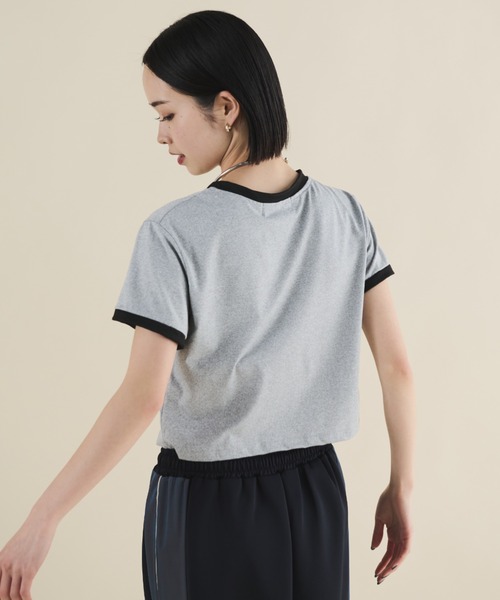 MERLOT（メルロー）の「刺繍ハートクロップドリンガーT（Tシャツ/カットソー・レディース・グレー/ブラック・FREE）」の8枚目の写真