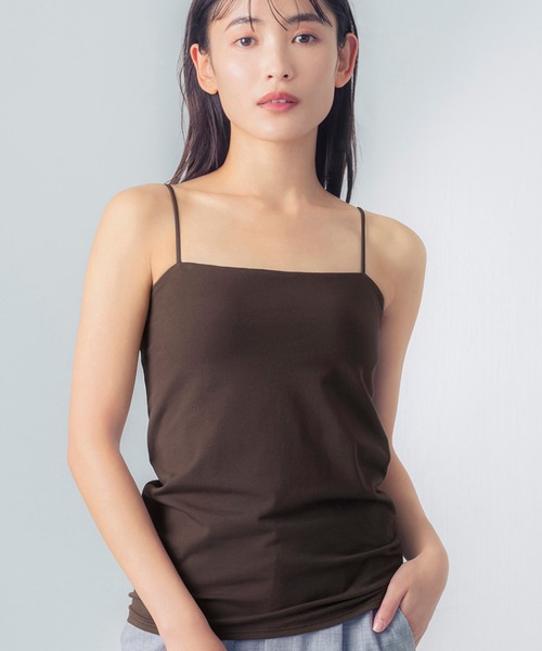 WING(ウイング)の「「NATURAL BEAUTY BASICコラボ シンクロブラトップ」カップ付きキャミソール(キャミソール・レディース・ブラウン/ブラック/アイボリー・S/M/L/LL)」の3枚目の写真