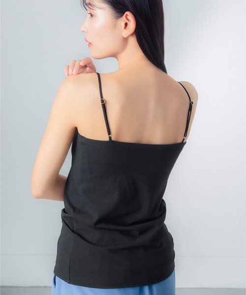 WING(ウイング)の「「NATURAL BEAUTY BASICコラボ シンクロブラトップ」カップ付きキャミソール(キャミソール・レディース・ブラウン/ブラック/アイボリー・S/M/L/LL)」の10枚目の写真