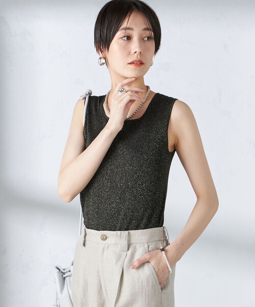 tシャツ 「WEB限定」ラメタンクトップ「手洗い可能」 レディース セール】 【WEB限定】ラメタンクトップ≪手洗い可能