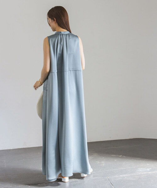 Noble（ノーブル）の「サッカーサテンドロストワンピース（ワンピース・レディース・ブルー系その他・FREE）」の2枚目の写真