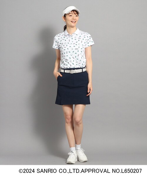 adabat（アダバット）の「◆【ハローキティ】総柄デザイン 半袖ポロシャツ（ポロシャツ・レディース・ホワイト/ネイビー・36/38/40）」の4枚目の写真