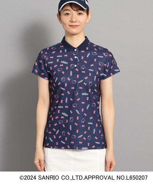 adabat（アダバット）の「◆【ハローキティ】総柄デザイン 半袖ポロシャツ（ポロシャツ・レディース・ホワイト/ネイビー・36/38/40）」の15枚目の写真