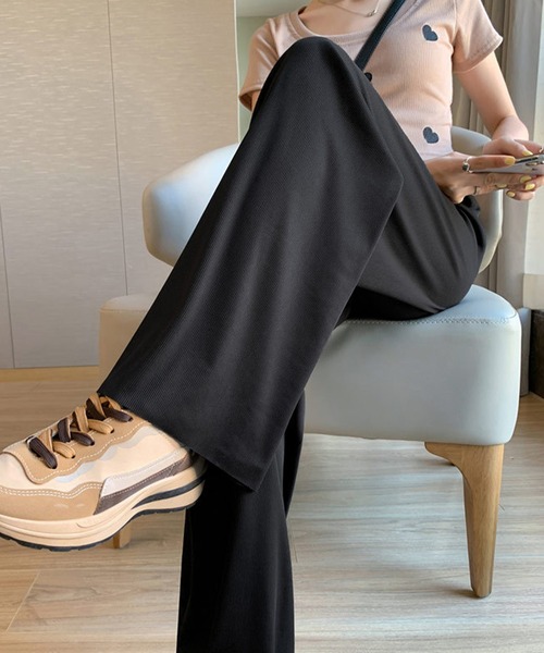 Lace Ladies（レースレディース）の「ソリッドカラー ワイド ストレート イージー ロングパンツ 水着 水陸両用（ラッシュガード・レディース・ベージュ/ブラック/アイボリー/グリーン/ブルー/グレー・FREE）」の9枚目の写真