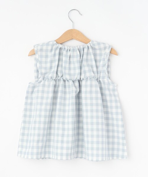 SHOO・LA・RUE（シューラルー）の「◆【110-140cm】ギンガムチェックセットアップ（セットアップ・キッズ・サックスブルー系1/ブラック系1・14/13/12/11）」の8枚目の写真