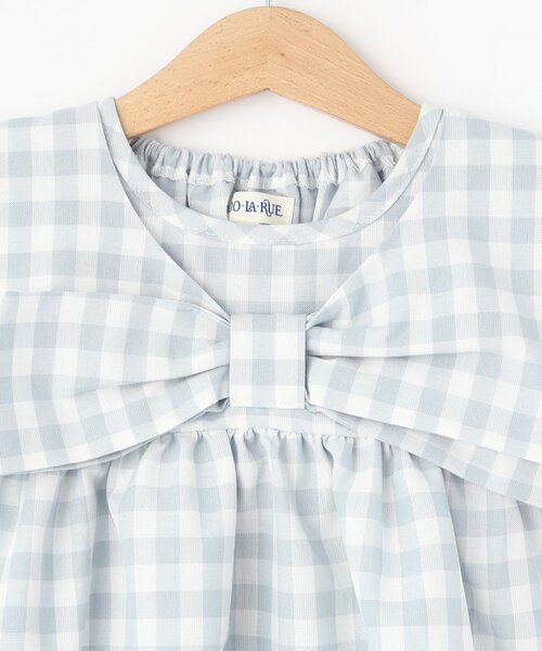 SHOO・LA・RUE（シューラルー）の「◆【110-140cm】ギンガムチェックセットアップ（セットアップ・キッズ・サックスブルー系1/ブラック系1・14/13/12/11）」の9枚目の写真
