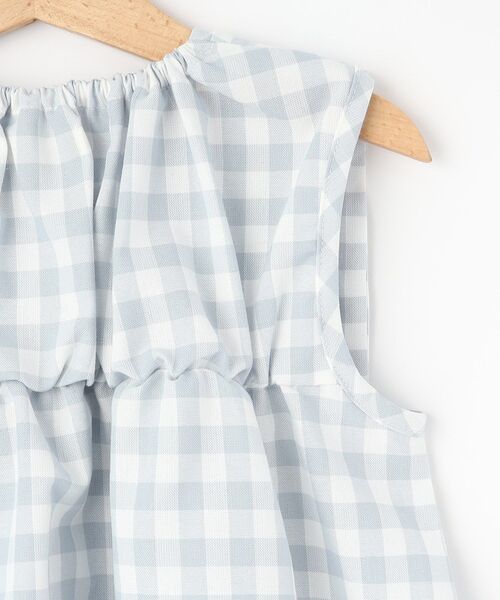 SHOO・LA・RUE（シューラルー）の「◆【110-140cm】ギンガムチェックセットアップ（セットアップ・キッズ・サックスブルー系1/ブラック系1・14/13/12/11）」の10枚目の写真