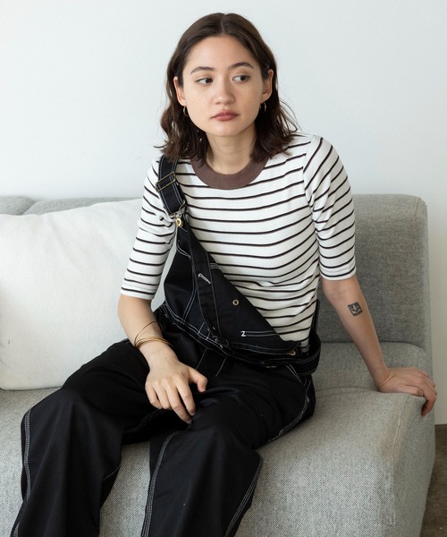 MILLER(ミラー)の「R.P.miller/ミラー Prib 5S Tee Tシャツ(Tシャツ/カットソー・レディース・ブラウン/グリーン/オフホワイト/グレー/ライム・FREE)」の2枚目の写真