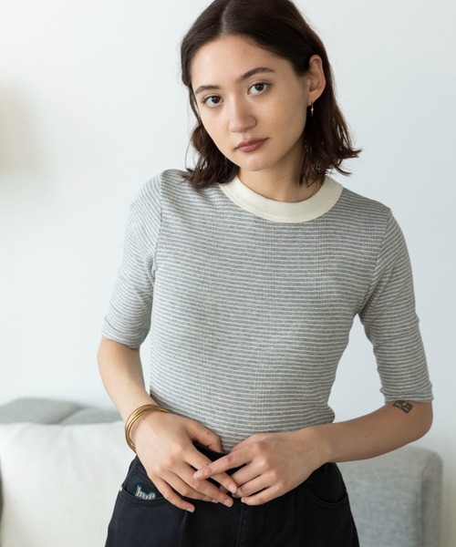 MILLER(ミラー)の「R.P.miller/ミラー Prib 5S Tee Tシャツ(Tシャツ/カットソー・レディース・ブラウン/グリーン/オフホワイト/グレー/ライム・FREE)」の21枚目の写真