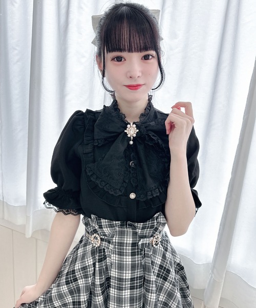 ROJITA(ロジータ)の「レーシーリボン半袖ブラウス(シャツ/ブラウス・レディース・ピンク/ブラック/ホワイト・FREE)」の12枚目の写真