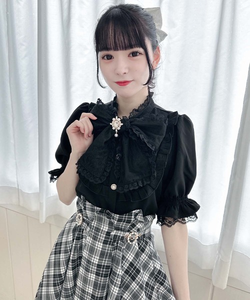ROJITA(ロジータ)の「レーシーリボン半袖ブラウス(シャツ/ブラウス・レディース・ピンク/ブラック/ホワイト・FREE)」の13枚目の写真
