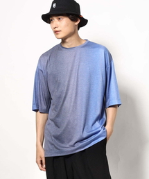 グラデーションプリントワイドシルエットTシャツ 5分袖